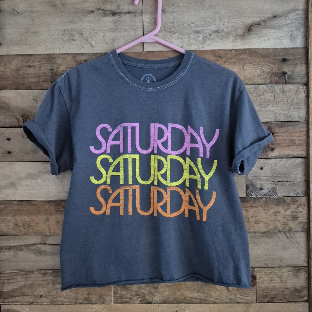 Twenty One Pilots Saturday Girls Crop T-Shirt Juniors M Gray S/S Hot Topic - Picture 4 of 11